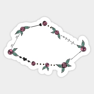 Vela (Sails) Constellation Roses and Hearts Doodle Sticker